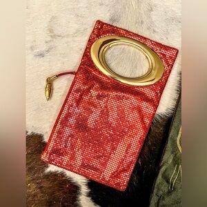 Vintage Metal Mesh Iman Global Chic Pink Bag Gorgeous - Never Used